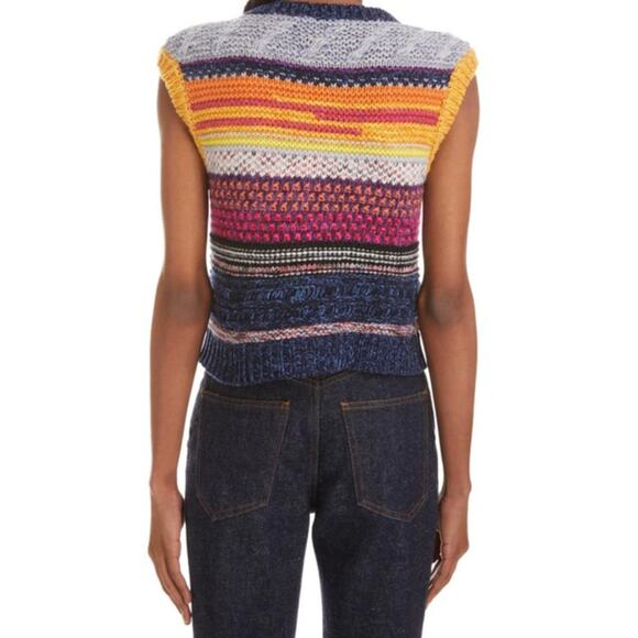 Chloé Striped Sleeveless Cashmere Sweater - Picture 3 of 13